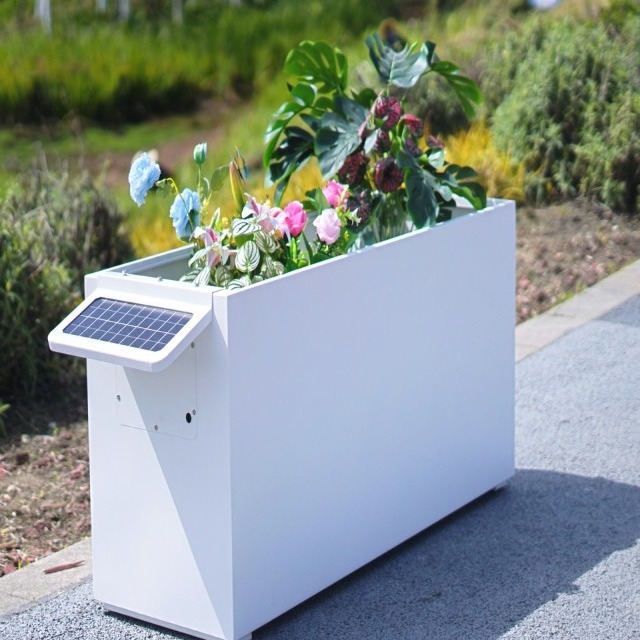 Home vegetable garden with smart planters